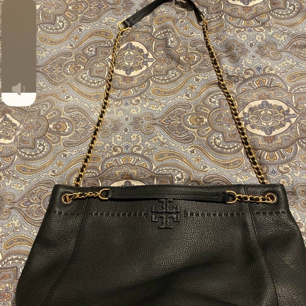 Tory Burch Mc Graw Black Leather Tote Bag - Picture 4 of 8